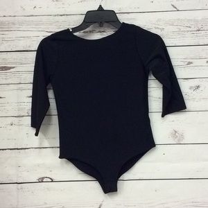 Forever 21 girls black 3/4 sleeve leotard